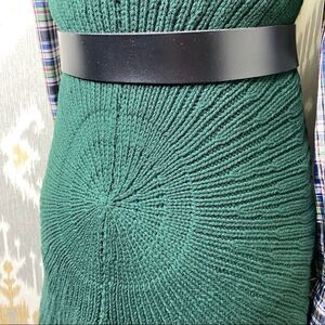 Ralph Lauren Green Merino Wool/Cashmere Open Front Shawl Collar Circle Cardigan